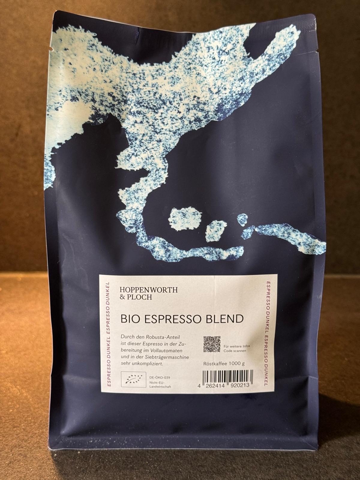 Bag of Hoppenworth & Ploch Bio Espresso Blend coffee beans